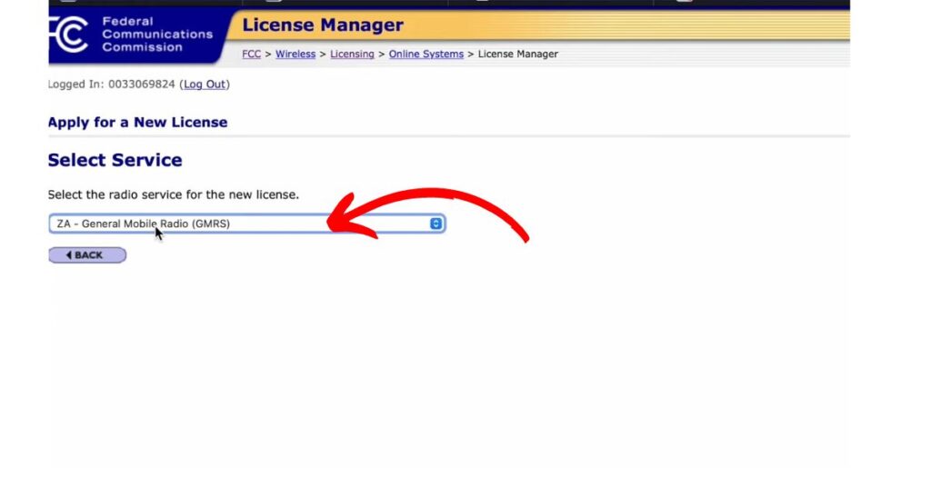 screenshot of fcc license guide